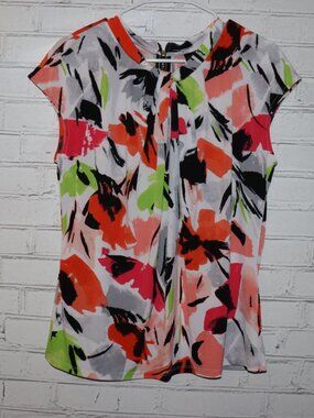 🌺 Worthington Abstract Floral Blouse · Size L